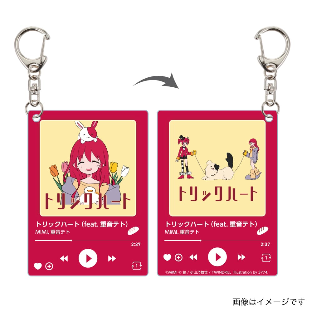 PSL Village Vanguard MIMI×Kasane Teto Music Playback Style Acrylic Keychain (Trick Heart)