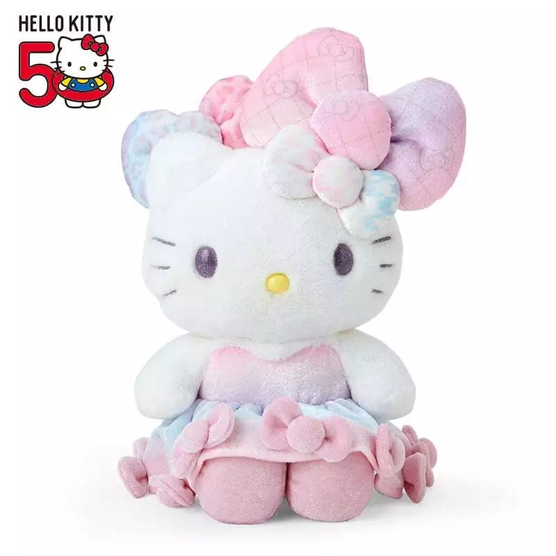 Sanrio HELLO KITTY 50th The Fashionable Ribbons Birthday Plush doll / Free shipping