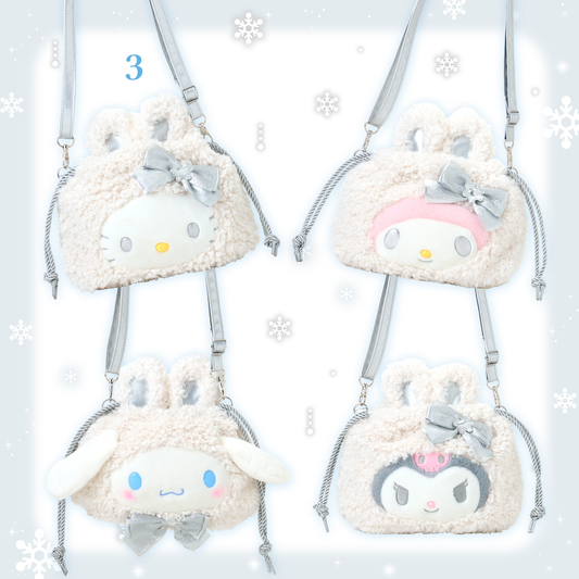 Sanrio Fluffy Snow Rabbit Design Series 2Way Drawstring Shoulder Bag / Free Shipping