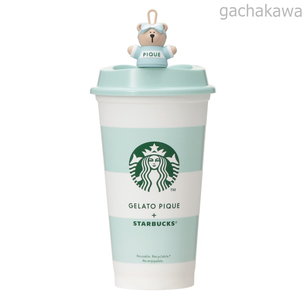 PSL Starbucks Japan gelato pique Reusable Cup & Bearista Drink Hole Cap 473ml