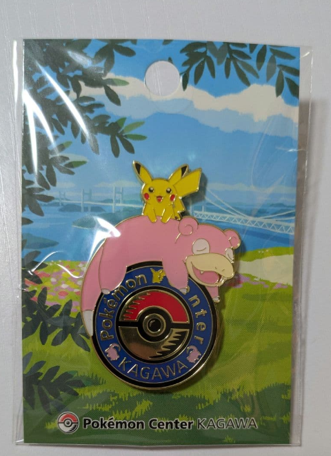 Pokemon Center Kagawa Limited Slowpoke Logo Pins Pin Badge japan