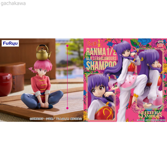 Ranma 1/2 Figure Noodle Stopper Ranma GLITTER&GLAMOURS SHAMPOO Figure Set