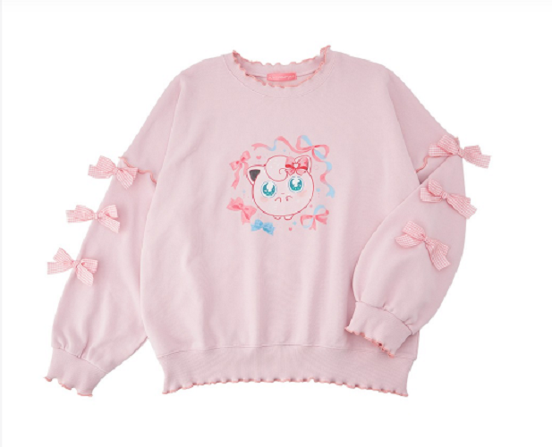 Pokemon Center Original Don't Attack Me Sweatshirt Jigglypuff Pink
