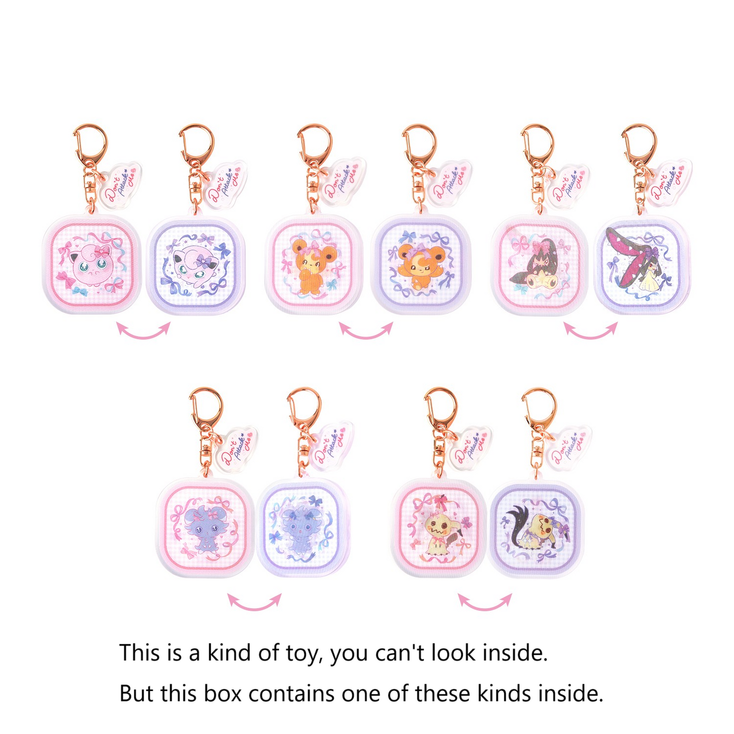 PSL Pokemon Center Original Don't Attack Me Changing Acrylic Keychain Collection