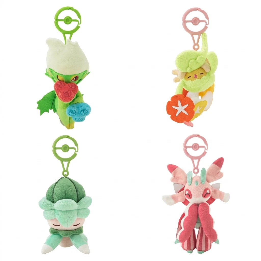 PSL Pokemon Center Original Scented Mascot Roserade Fomantis Lurantis Comfey Set