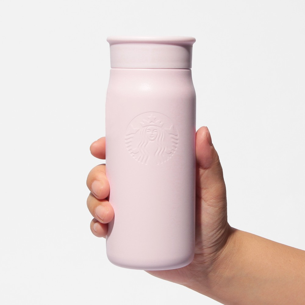 Starbucks Japan Mother’s Day 2026 Recycled Stainless Steel Mini Bottle Matte Pink Beige 355ml