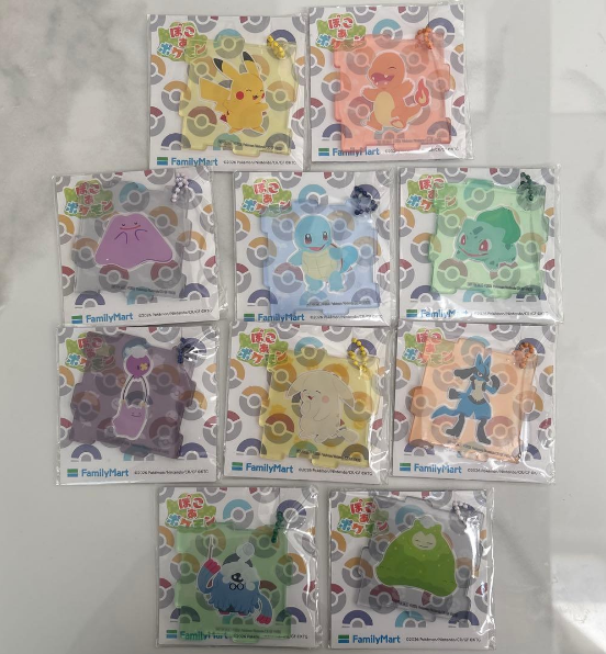 Pokémon Pokoa Pokopia x Family Mart Acrylic Puzzle Keychains Complete Set