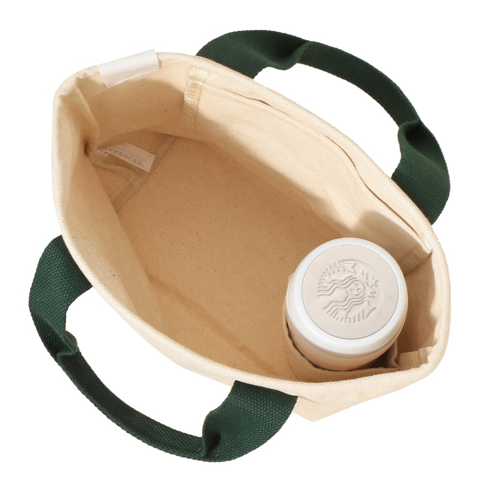 Starbucks Japan Summer 2026 Canvas Tote Bag Beige Green Size S