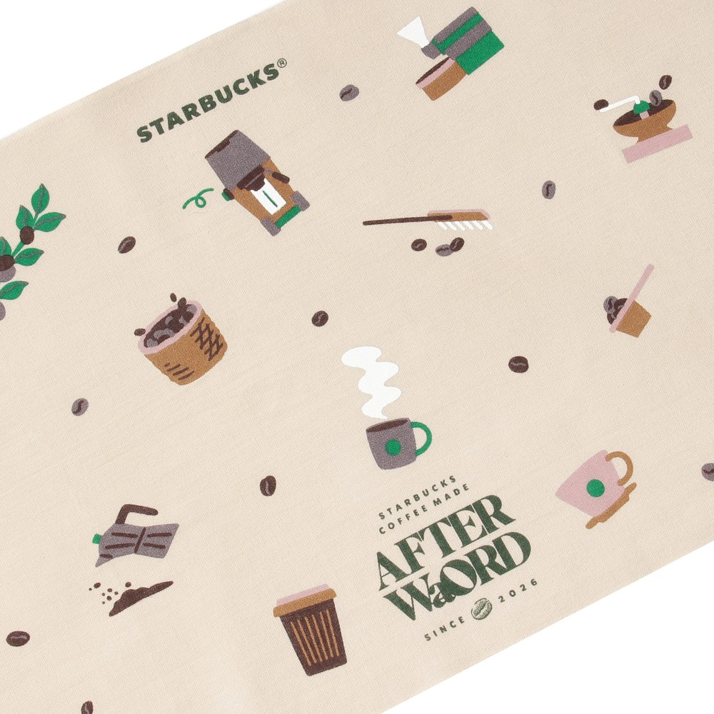 Starbucks JAPAN 2026 Afterword Coffee Dyed Tenugui Towel