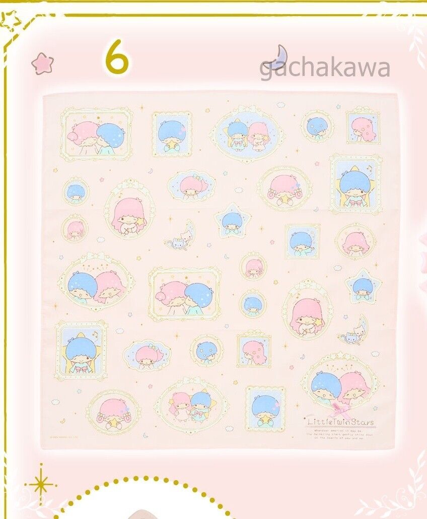 Sanrio Little Twin Stars Frame Design Series Handkerchief NEW JAPAN