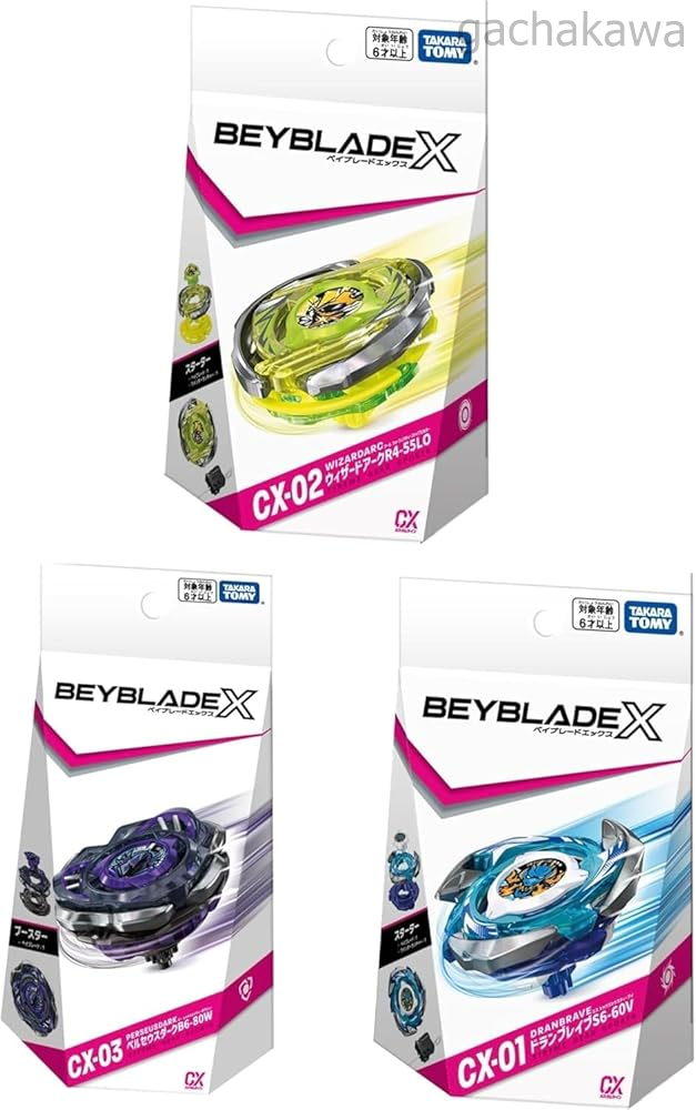 Pre Beyblade X CX-01 CX-02 CX-03 Booster Starter Set of 3 Takara Pre Beyblade X CX-01 CX-02 CX-03 Booster Starter Set of 3 Takara
