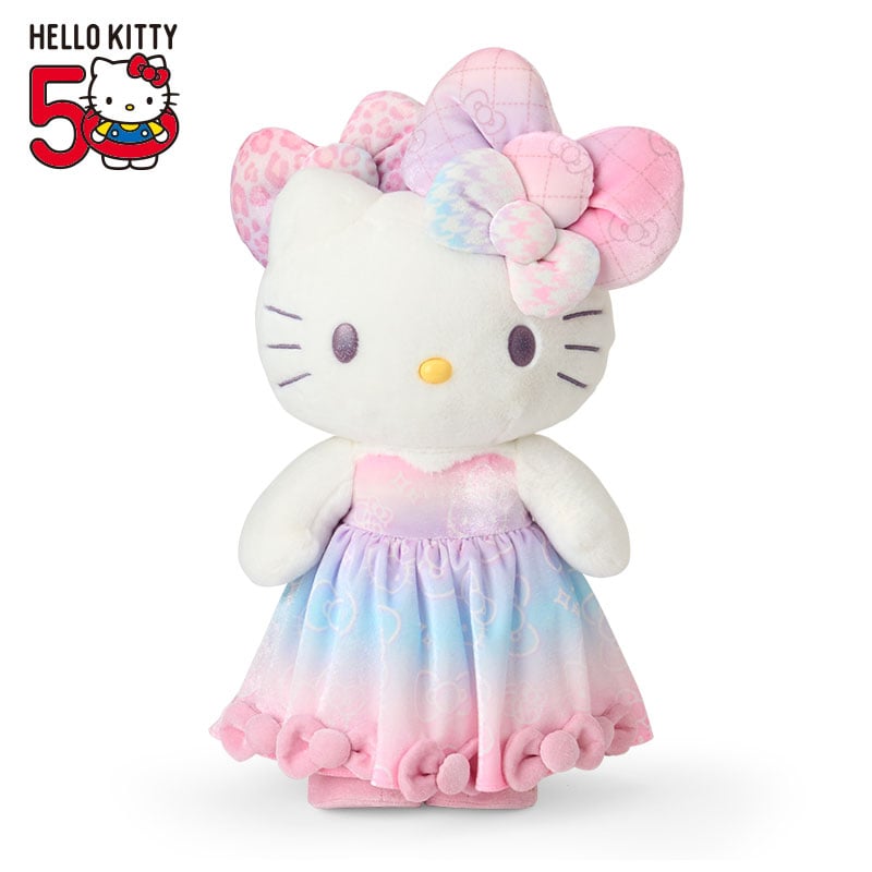 HELLO KITTY 50th The Fashionable Ribbons Birthday Plush doll limited / Free shipping