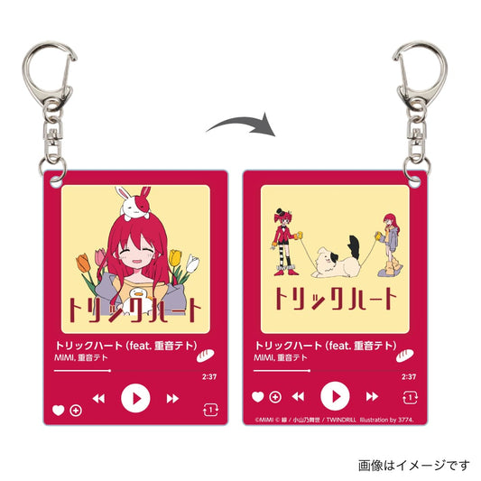 PSL Village Vanguard MIMI×Kasane Teto Music Playback Style Acrylic Keychain (Trick Heart)