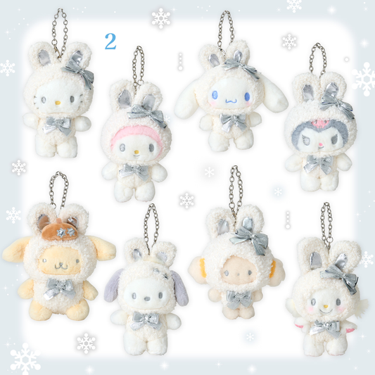 Sanrio Fluffy Snow Rabbit Design Series Mascot Charms / Free Shipping