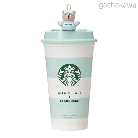 PSL Starbucks Japan gelato pique Reusable Cup & Bearista Drink Hole Cap 473ml