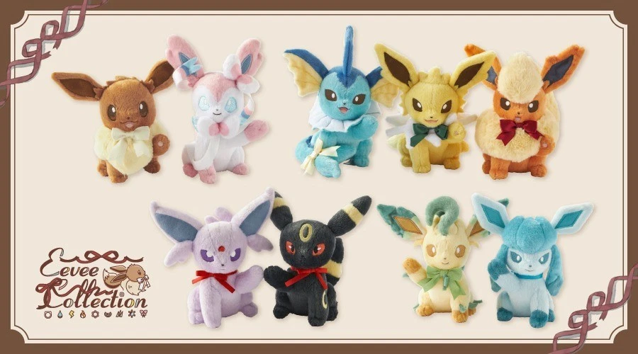 Pokemon Center Original Eevee Collection Complete Set of 9 Plush Toy New 2025