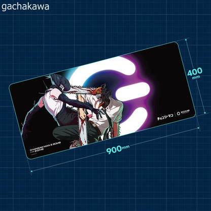 PSL Chainsaw Man x Zone Energy Drink Desk Mat CHAINSAW MAN & BOMB