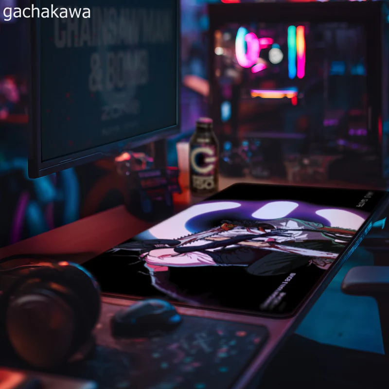 PSL Chainsaw Man x Zone Energy Drink Desk Mat CHAINSAW MAN & BOMB