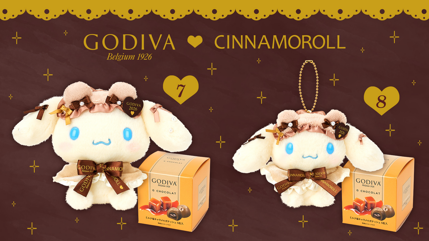 PSL SANRIO x GODIVA Plush Doll Mascot Holder 2026 JAPAN Limited