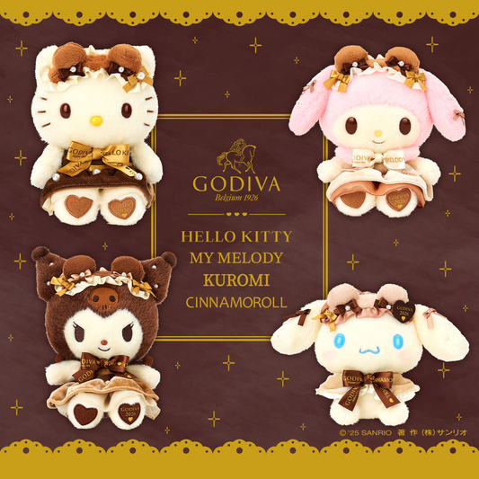 PSL SANRIO x GODIVA Plush Doll Mascot Holder 2026 JAPAN Limited