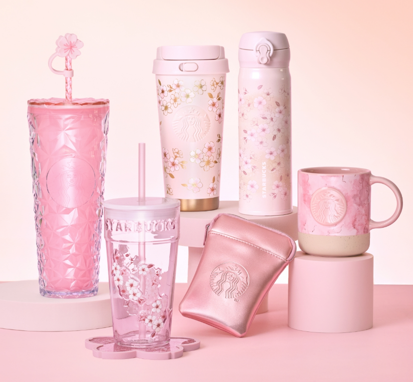 Starbucks Japan 2026 SAKURA Shine Brightly Cherry Blossoms Tumbler Mug Bag