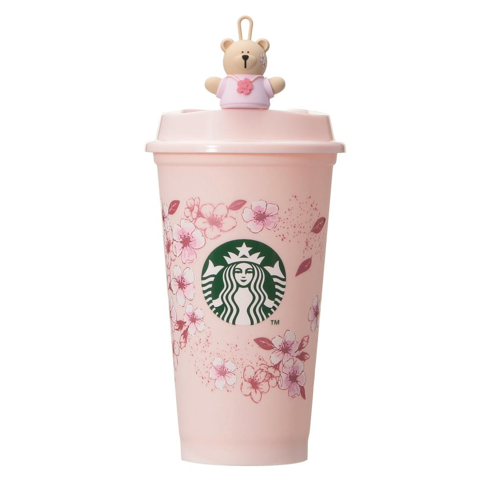 Starbucks Japan SAKURA 2026 Reusable Cup and Bearista Hole Stopper Set of 2