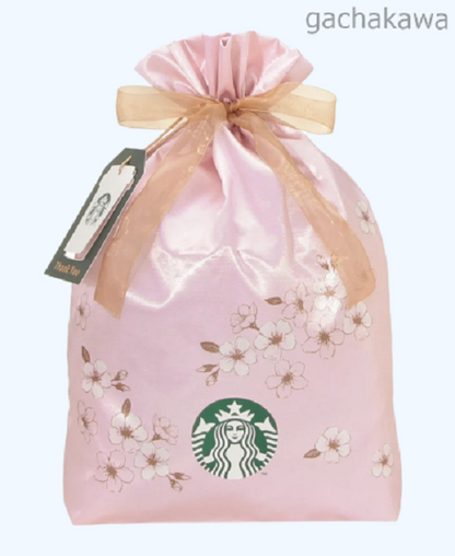 New Starbucks Japan 2026 Sakura Cherry Blossom Organic Cotton Gift Bag Reusable