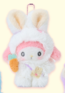Sanrio Easter Rabbit Mascot Holder Plush Cinnamoroll Hello Kitty My Melody Kuromi