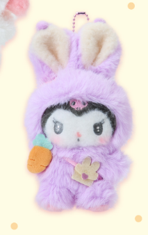 Sanrio Easter Rabbit Mascot Holder Plush Cinnamoroll Hello Kitty My Melody Kuromi