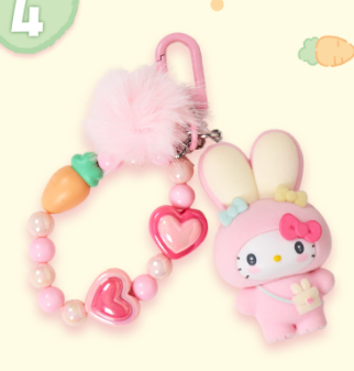 Sanrio Easter Rabbit Mascot Key Chain Figure Cinnamoroll Hello Kitty My Melody Kuromi