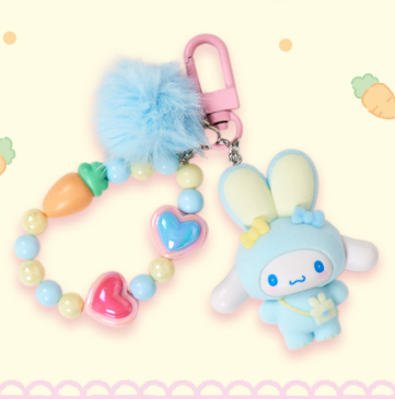 Sanrio Easter Rabbit Mascot Key Chain Figure Cinnamoroll Hello Kitty My Melody Kuromi