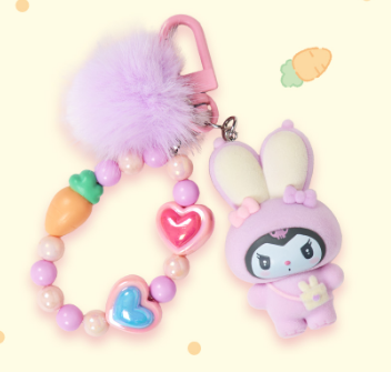 Sanrio Easter Rabbit Mascot Key Chain Figure Cinnamoroll Hello Kitty My Melody Kuromi