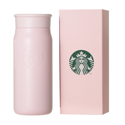 Starbucks Japan Mother’s Day 2026 Recycled Stainless Steel Mini Bottle Matte Pink Beige 355ml