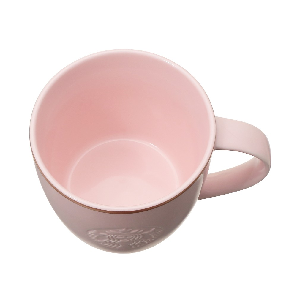 Starbucks Japan Mother’s Day 2026 Logo Mug Pink Beige Gold Rim 355ml
