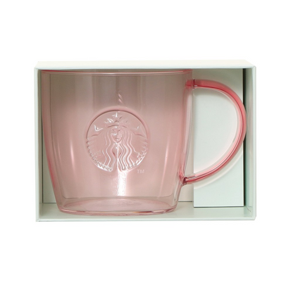 Starbucks Japan Mother’s Day 2026 Heat-resistant Glass Logo Mug Pink Beige 355ml
