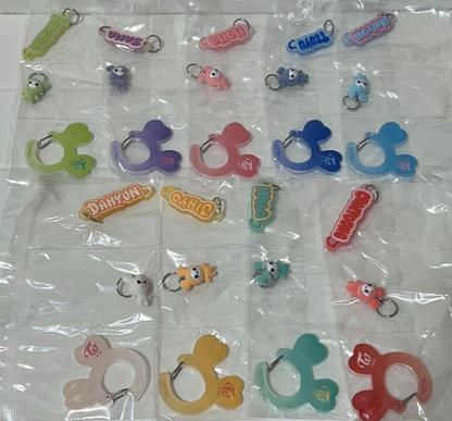 Bandai Capsule Toy TWICE LOVELYS Acrylic Carabiner Flocky Mascot Complete Set