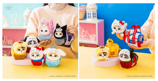 PSL mofusand × Sanrio Characters Cat mascot in a travel bag 2026