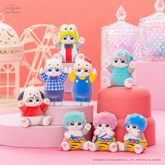 PSL mofusand × Sanrio Characters Fluffy Flocked Figure Collection vol.1 Set of 8