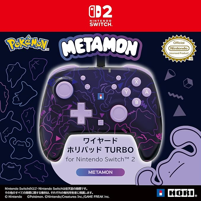 PSL Pokemon HORI Nintendo Switch 2 Wired Controller Pad Turbo Ditto Metamon