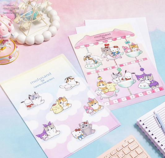 PSL mofusand × Sanrio Characters Hologram Clear File 2026