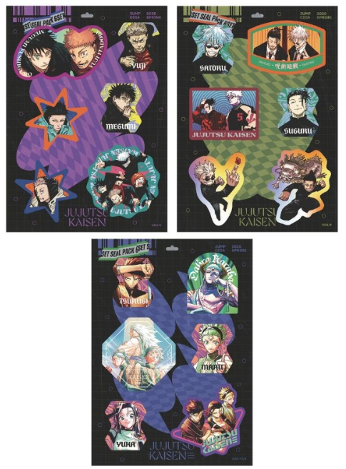PSL Shonen Jump GIGA 2026 SPRING Jujutsu Kaisen 3D Shaker Sticker Set