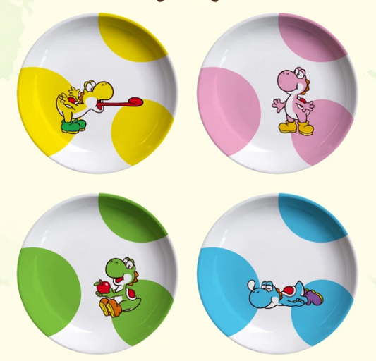 Super Mario Yoshi FamilyMart Melamine Small Plate Set of 4 Colors Complete NEW