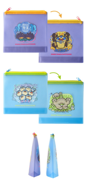 PSL Pokemon Center Mogumogu Watching 2026 Clear Pouch Purple Blue Set
