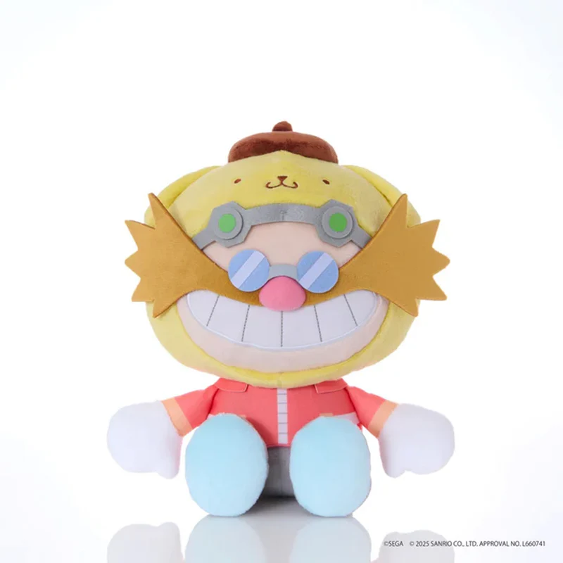 Sonic Friends × Sanrio Dr. Eggman Pompompurin Characters Plush M SEGA JAPAN 12in