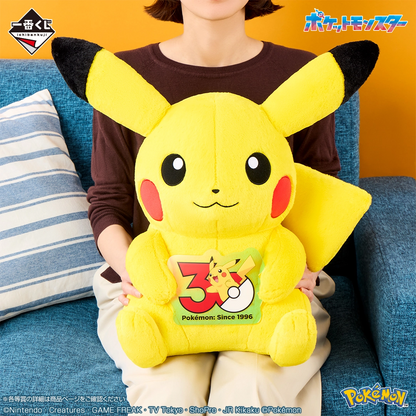 Ichiban Kuji Pokemon 30th Anniversary Last One Prize Pikachu Plush Toy