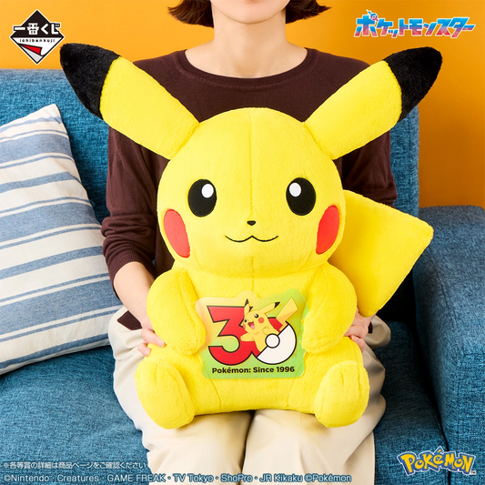 Ichiban Kuji Pokemon 30th Anniversary Last One Prize Pikachu Plush Toy