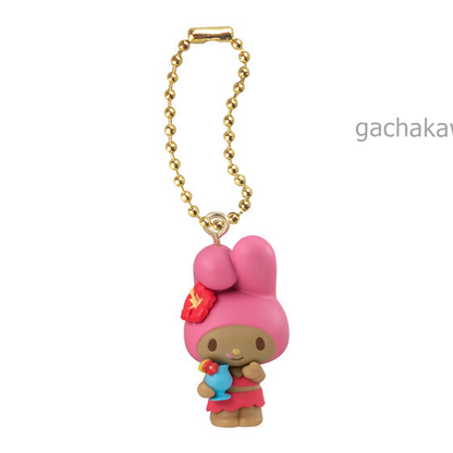 PSL Sanrio Characters Aloha Swing Collection 5 Types set Tanned Gal Hello Kitty