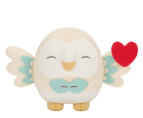 Pokemon PokePeace Plush Toy Mellow Heart Rowlet 12cm