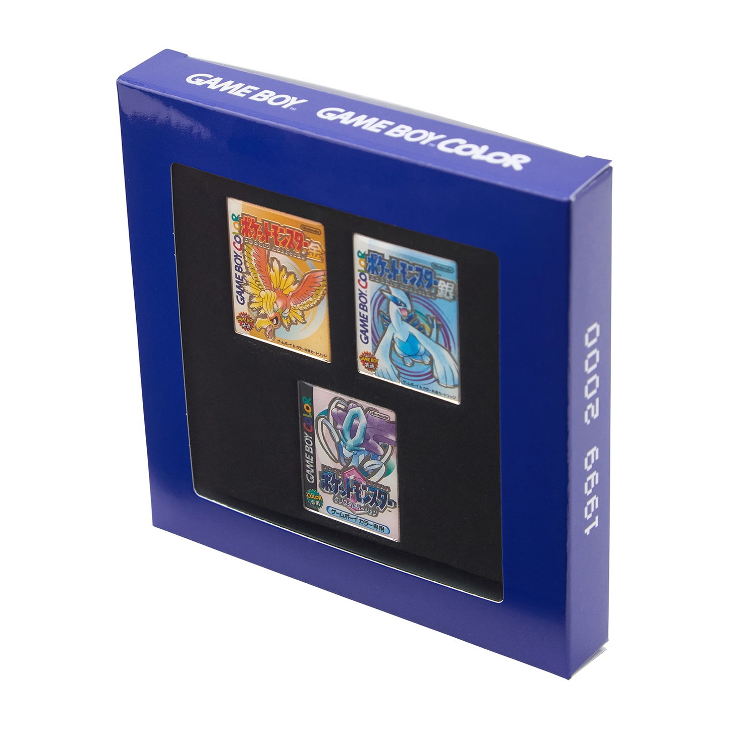 Pokemon Center Release Year Package Pin Set Gold Silver Crystal 3 Badges