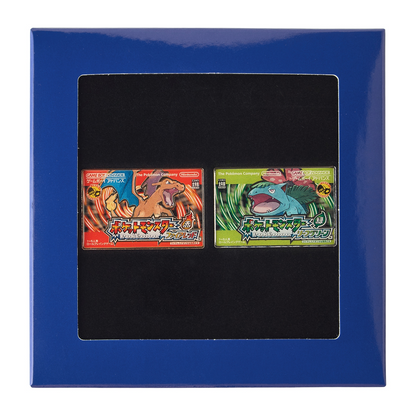 Pokemon Center Release Year Package Pin Set: FireRed & LeafGreen, GBA Box Art
